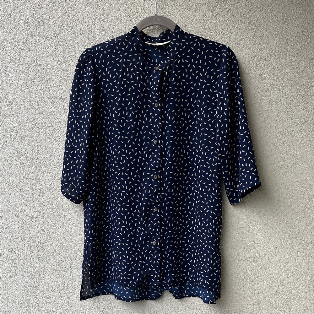 Dagg & Stacey Dash Flowy Navy Blouse